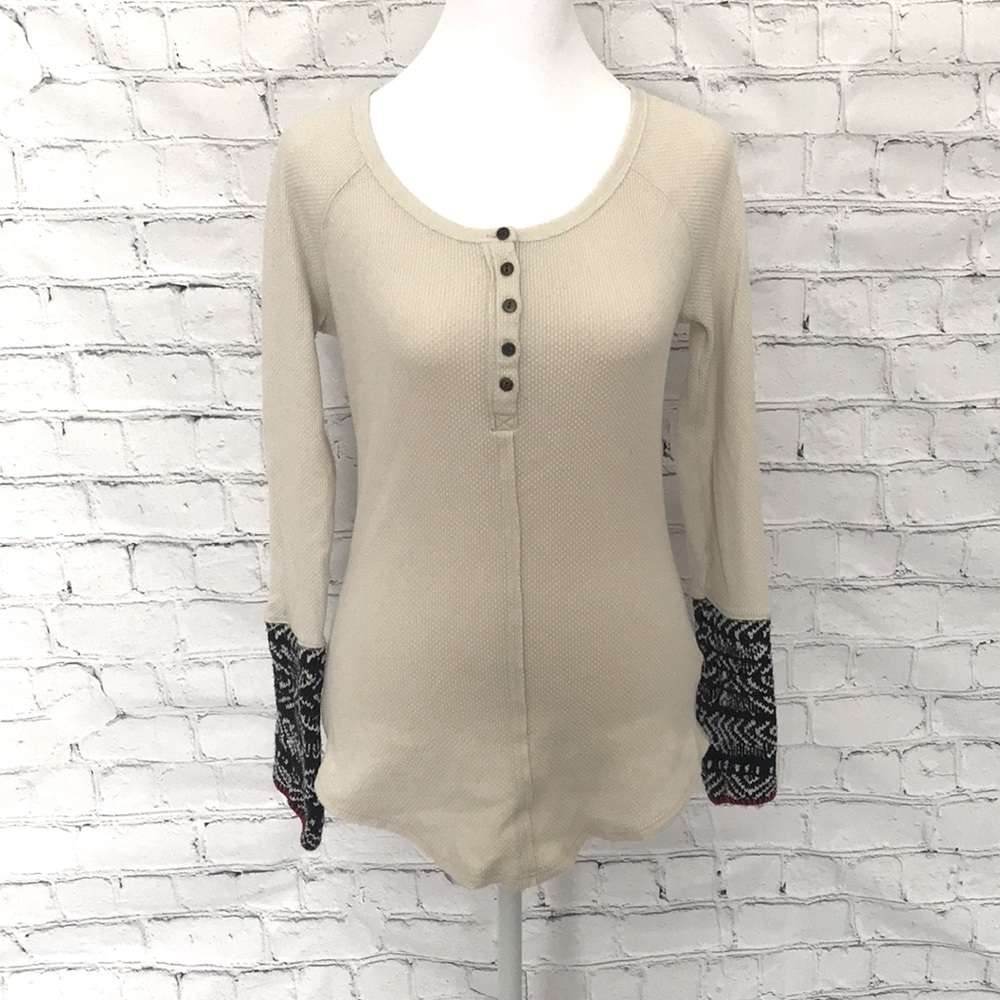 Free People Alpine Cuff Henley - Cream Ecru